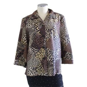 Silkland Silk Blazer Animal Print Size 8